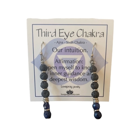 Sodalite and Lavastone Diffuser Earrings - Picture 1 of 5